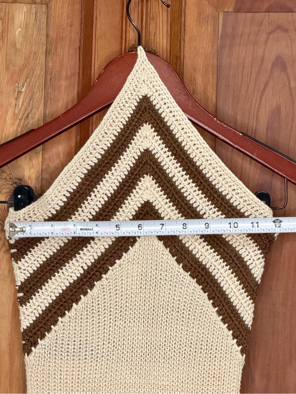 Peppermayo Cream Maxi Dress with Brown Chevron Trim - Picture 5 of 7